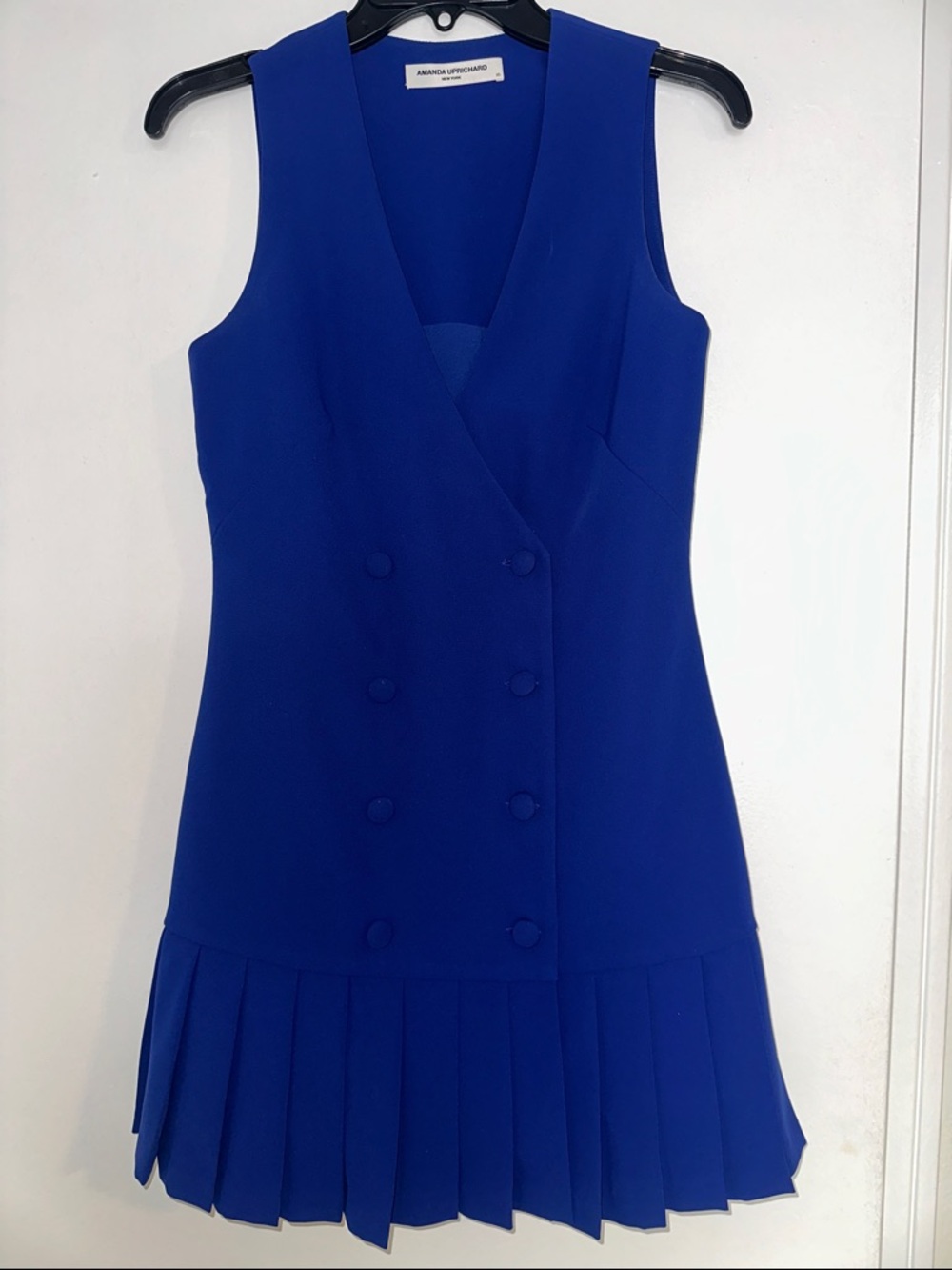 Amanda Uprichard Royal Blue Pleated Mini Skirt